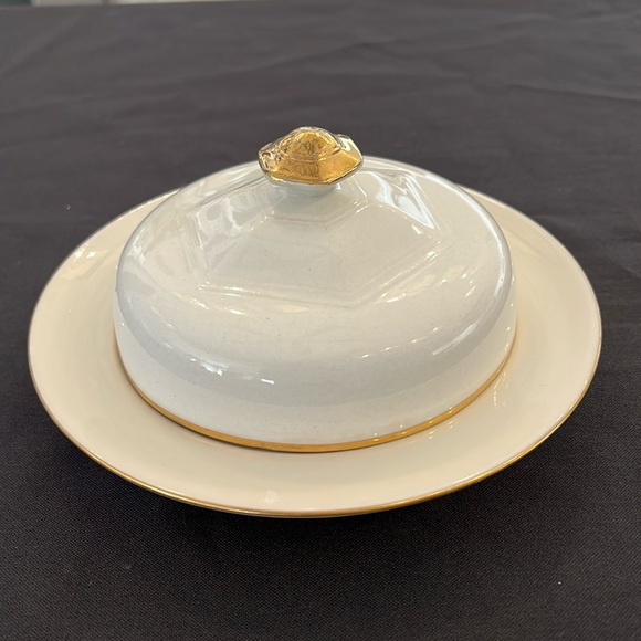 Lenox Kitchen Vintage Lennox Belleek Round Butter Dish Poshmark